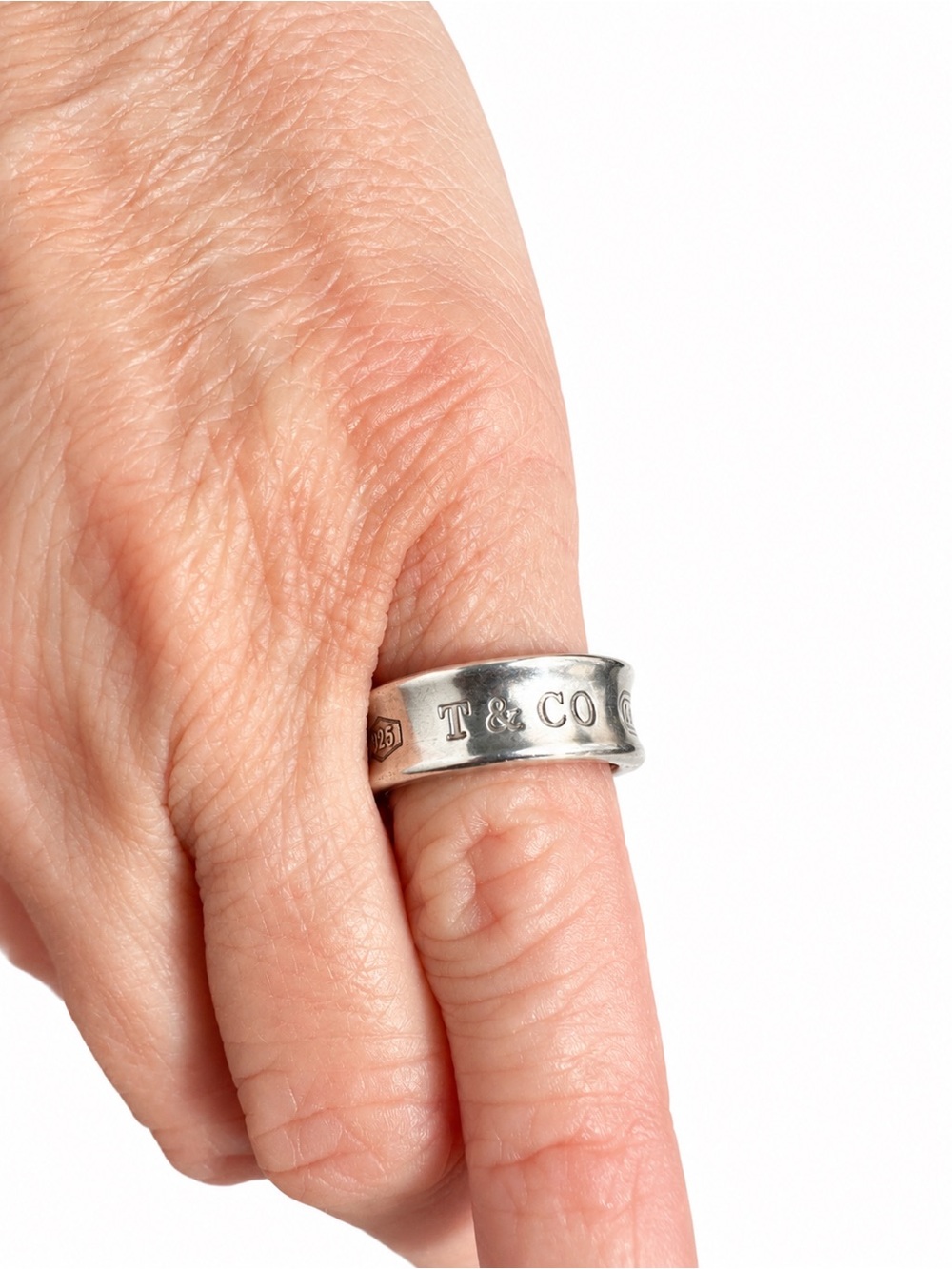 TIFFANY & CO. 1837 STERLING SILVER BAND RING SIZE 4.5 6MM